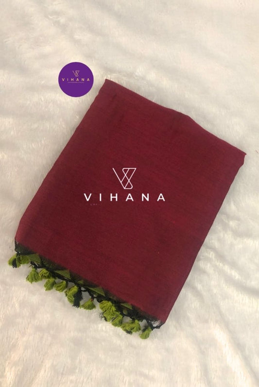 Olive Green Khadi Cotton Saree