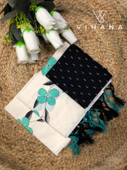 Kerala Set Mundu Off White Color Floral Print-VS479