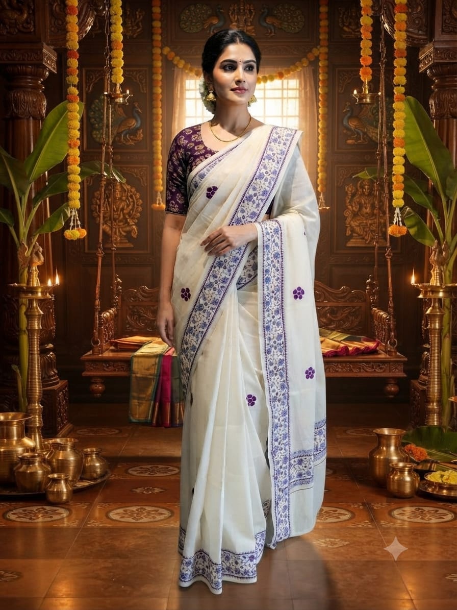 Kerala Cotton Set Saree -VS418
