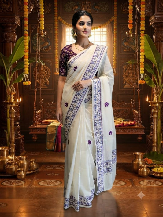 Kerala Cotton Set Saree -VS418