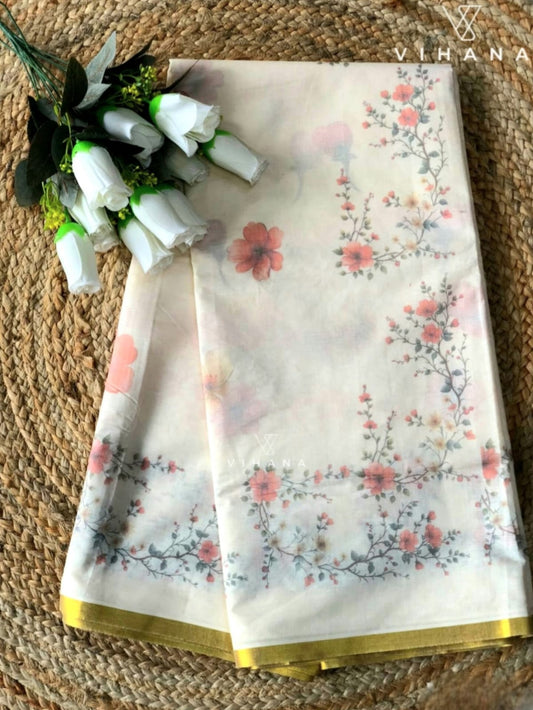 Kerala Cotton Set Saree -VS382