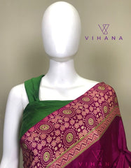Semi Modal Silk Saree Magenta Color-VS286