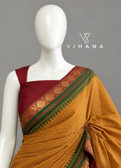 Pure Chettinad Cotton Check Zari Border Saree-VS516