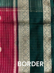 Viscose Georgette Banarasi Check Maroon Color-VS528