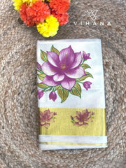 Golden Tissue Kerala Set Saree - VS404