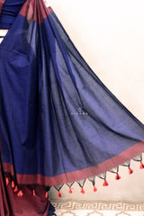 Dark Maroon Khadi Cotton Saree