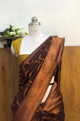 Rich Chocolate Brown Semi Banarassi Silk Saree