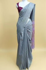 Grey Kota Munga Silk Saree