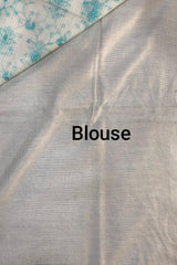 White Kota Doriya Organza Silk Saree with Floral Embroidery