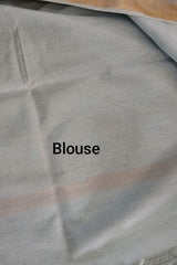 Icy Blue Kota Doriya Organza Silk Saree with Floral Embroidery
