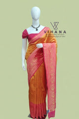 Yellow Soft Semi Silk Saree