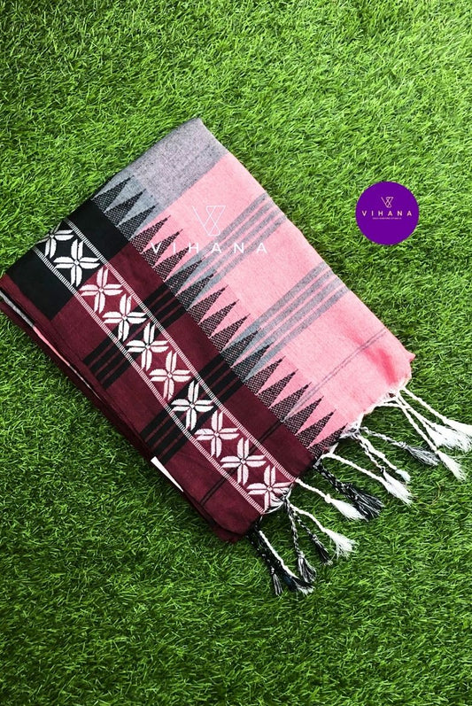 Soft Pink Bengal Cotton Saree