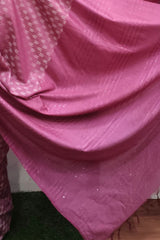 Dark Pink Kota Silk Jacquard Weaving Bhagalpuri Saree