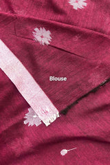 Magenta Bengal Cotton Saree