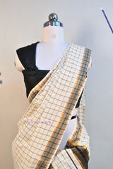 Kerala Cotton Set Mundu with Classic Check and Rich Kasavu Border