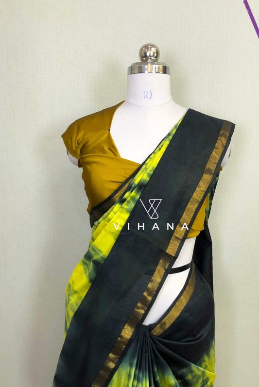 Kota Silk Tie and Dye Bandni Print Saree