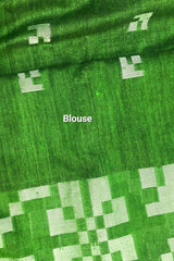 Leaf Green Bengal Cotton Saree