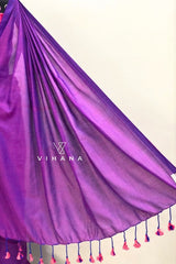 Purple Khadi Cotton Saree