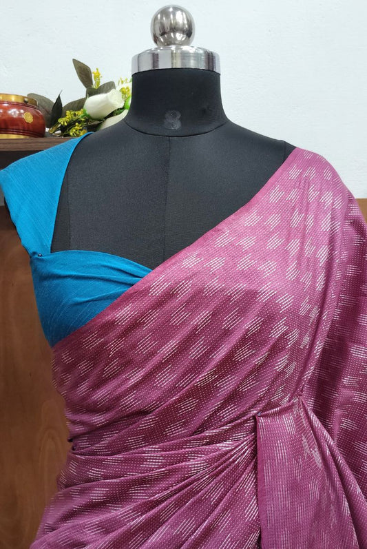 Dark Pink Kota Silk Jacquard Weaving Bhagalpuri Saree
