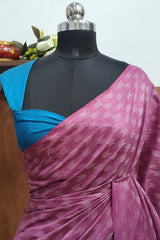 Dark Pink Kota Silk Jacquard Weaving Bhagalpuri Saree