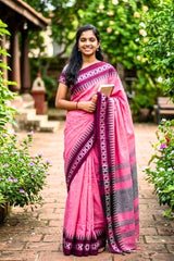 Soft Pink Bengal Cotton Saree
