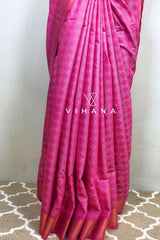 Pink Kota Silk Jaquard Weaving Bhagalpur Saree