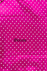 Vibrant Magenta Bindi Polka Dots Print Semi Modal Crepe Silk Saree
