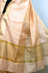 Cream Kota Mini Check Mangalagiri Silk