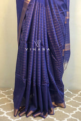 Blue Kota Mini Check Mangalagiri Silk