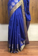 Blue Banarasi Katan Silk Saree
