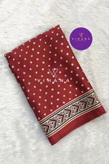 Deep Maroon Bandini Print Premium Modal Silk Saree