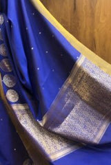 Blue Banarasi Katan Silk Saree