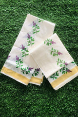 Kerala Cotton Set Mundu With Thulasi Kathir Prints