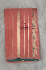 Light Peach Linen Cotton Saree