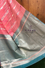 Light Peach Linen Cotton Saree