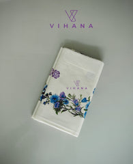 Kerala Set Saree with Floral Print Design