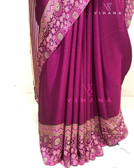 Semi Modal Silk Saree Magenta Color-VS286