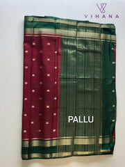 Viscose Georgette Banarasi Check Maroon Color-VS528