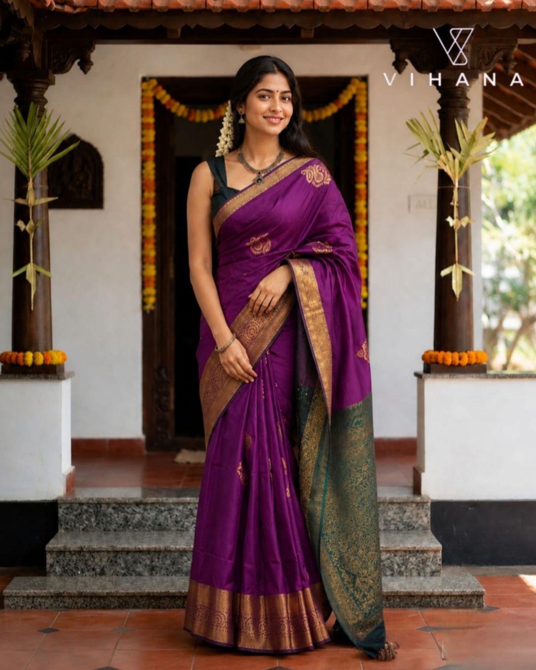 Soft Silk Semi Kanchipuram Saree - VS454