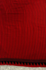 Elegant Red Semi Modal Crepe Silk Saree