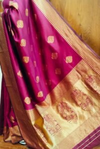 Rich Magenta Semi Banarasi Silk Saree