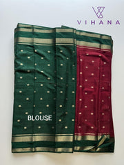 Viscose Georgette Banarasi Check Maroon Color-VS528