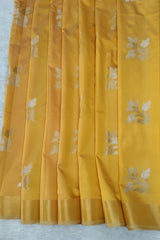 Yellow Banarasi Katan Silk Saree