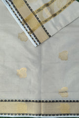 Premium Tissue Set saree with Golden Zari Borders and Paisley Motifs