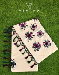 Kerala Set Saree with Floral Print