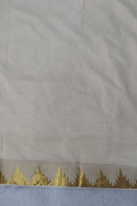 Premium Cotton Set Saree with Jacquard Temple Border