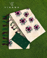 Kerala Set Saree with Floral Print