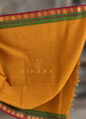 Pure Chettinad Cotton Check Zari Border Saree-VS516