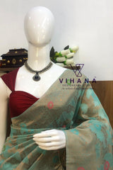 Sea Green Banarasi Silk Saree