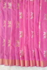 Pink Banarasi Katan Silk Saree